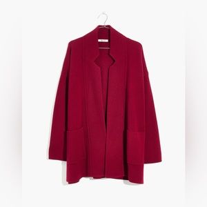NWOT Madewell Red Spencer Sweater-Coat size L